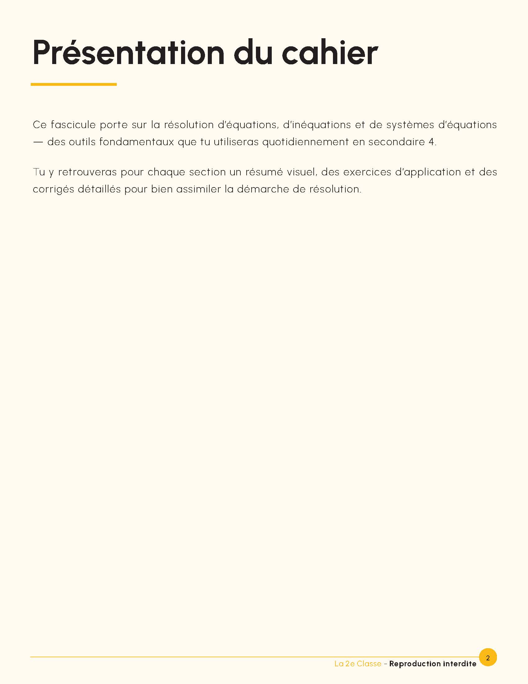 Consolidation des équations et inéquations- Secondaire 3 (Fascicule no.3) – Image 3